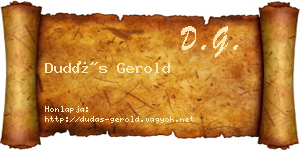 Dudás Gerold névjegykártya